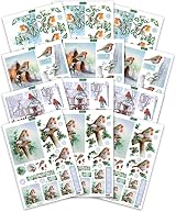 Katy Sue 3D Die-Cut Decoupage Pack Christmas Robins 12 A4 Sheets view 2