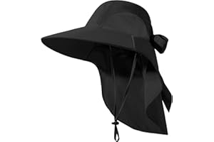 DOCVIT Womens Sun Hat UV Protection, Foldable Waterproof Wide Brim Bucket Hats with Neck Flap for Summer Beach Fishing Hiking
