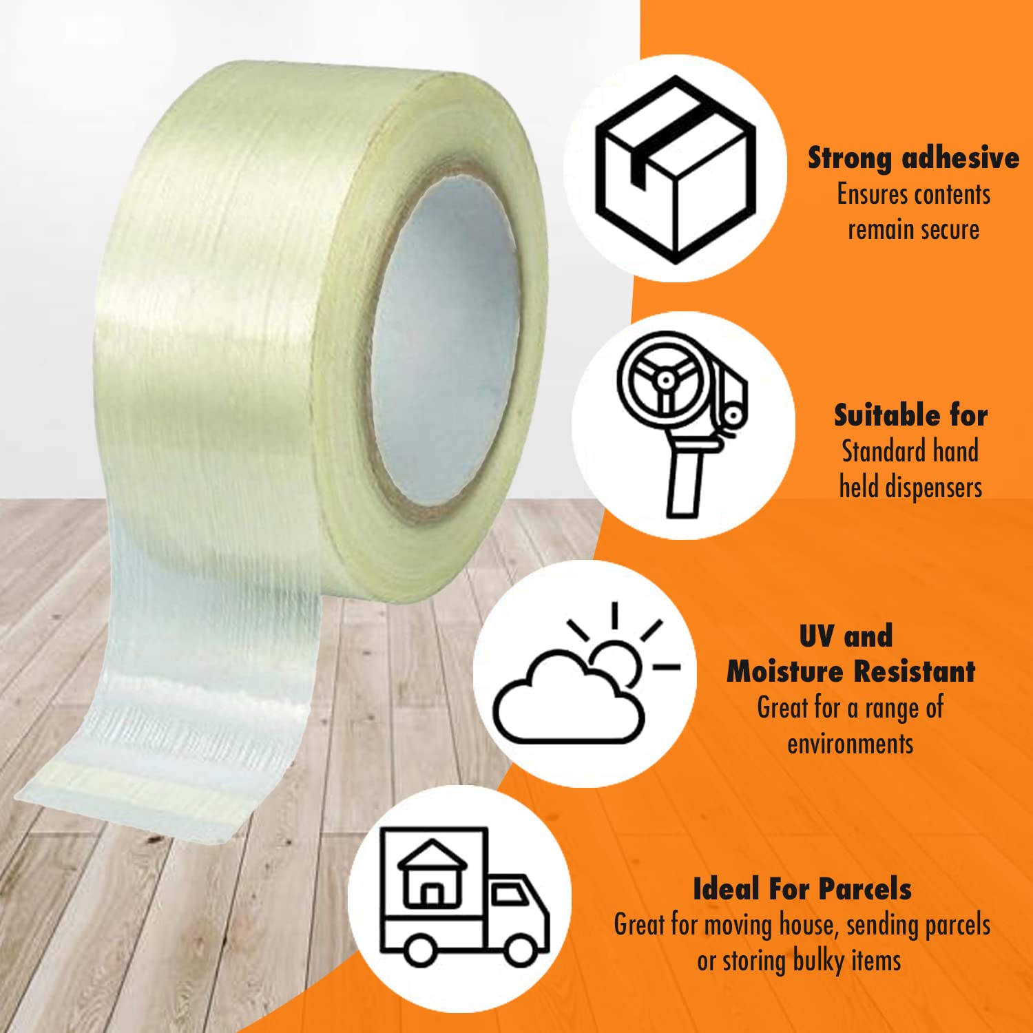 Glamza Packing Tape x12 Extra Long Rolls (48mm x 150 Meters) Clear Packaging Parcel Tape - Strong & Heavy Duty Ideal for Boxes, Shipping, Moving House etc (1800m)