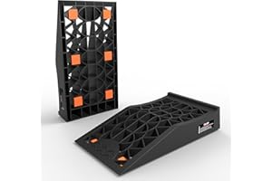 TOWKING Car Ramps for Oil Changes and Lift, Portable Low Profile Car Ramps for Garage, Heavy Duty Tire Ramps for Low Chassis Cars and Support Jack, 2pcs