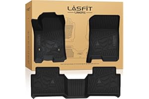 LASFIT Floor Mats for Chevrolet Chevy Colorado/GMC Canyon Crew Cab 2023 2024 2025 2026 (Fit Carpet Floor), All Weather TPE Custom Fit Floor Mats for Cars, 1st and 2nd Row Car Floor Mats Full Set