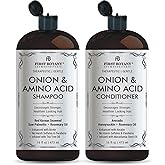 Onion & Amino Acid Shampoo and Conditioner Set – Hair Growth & Strengthening Formula with Biotin, Keratin & Argan Oil – Sulfate-Free, Made in USA - 16 fl oz x 2