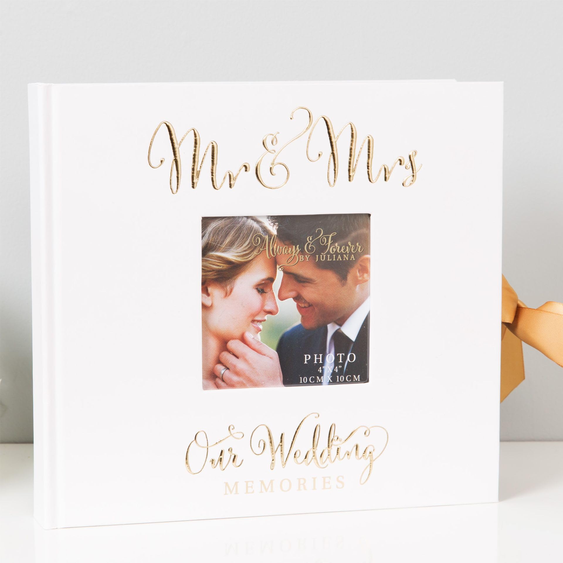 Large Wedding Photo Album Holding 50 6" x 8" Photographs Mr & Mrs Our Wedding Memories