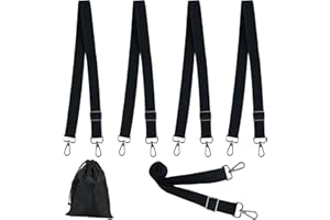 Tugaizi Horse Blanket Leg Straps Adjustable Elastic Leg Straps for Horse Blanket with Metal Double Swivel Snaps Stretchy Horse Leg Belly Replacement Straps for Winter, Black, 4 Pieces