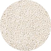 Yholin 5000pcs Glass Seed Beads Bulk, 3mm 8/0 Craft Seed Beads Small Pony Beads for DIY Craft Projects Bracelets Necklace Jewelry Making - Pearl White Waist Beads Spacer Beads with Tweezers