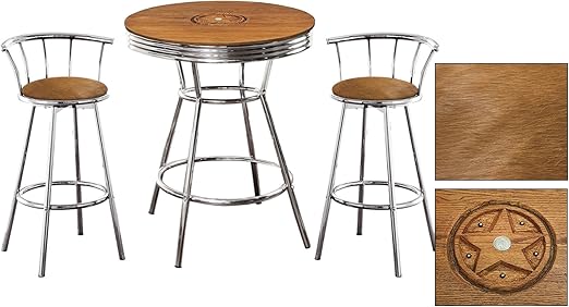 Amazon Com Custom Oak Bar Table Set Features An Indian Coin Inset