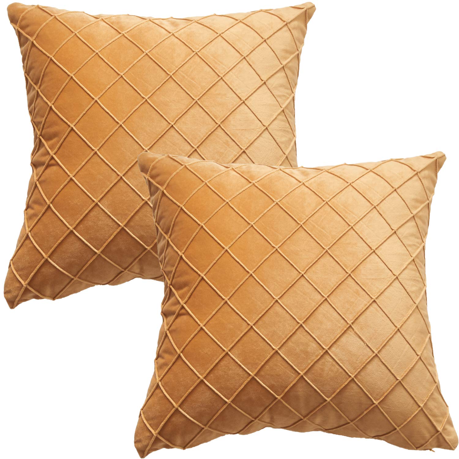 GONOVE Cushion Covers 45X45cm Soft Velvet Decorative Throw Pillow Cases Pack of 2 Square Pillow Covers Pillowcases with Invisible Zipper for Home Couch Sofa Bed, Lemon Yellow — image 1