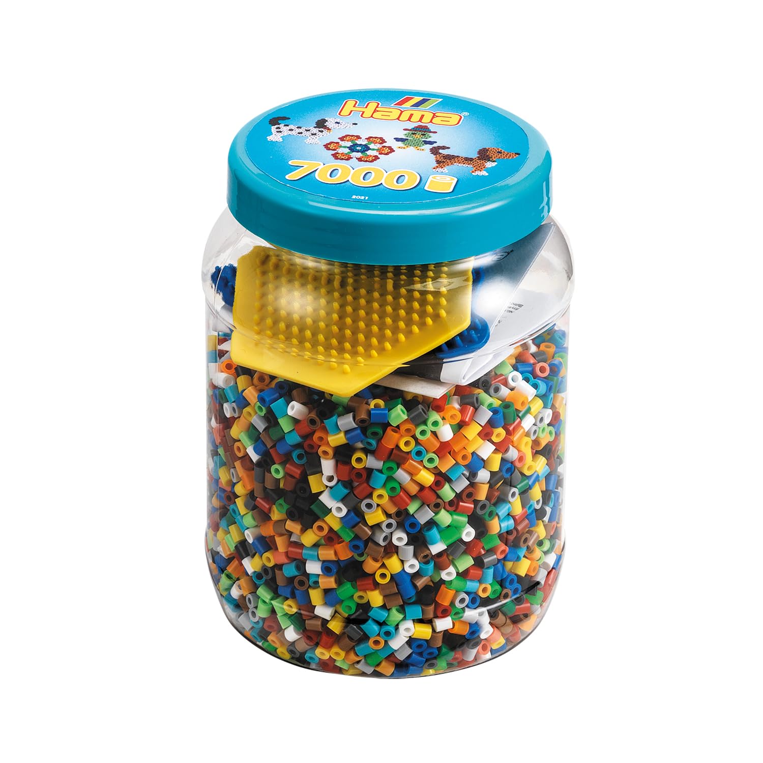 Hama 10.2021 Beads and Pegboards in Tub, Blue