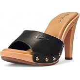 CANDIE'S Women's Antonella Heeled Slide Sandal | 4 1/4" Heel | 3/4" Platform