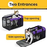 Conlun Cat Carrier Bag Soft-Sided Pet Carrier 4-Sided Mesh Purple M view 3