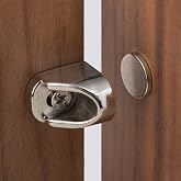 Keenkee 4 Set Magnetic Cabinet Door Catches, Nickel Color | Hardware Fittings, Magnets For Furniture Door Stoppers, Closer, Latch, Free Wood Screws