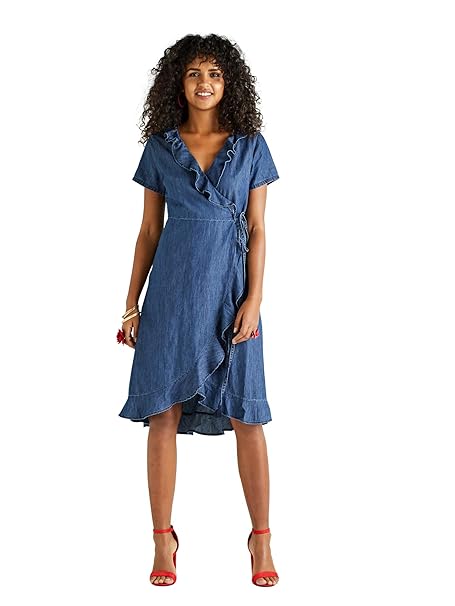 frill wrap dress uk