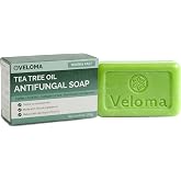 Veloma Tea Tree Oil Antifungal Soap Bar - Men &amp; Women | Body Cleansing Bar | Antifungal Tea Tree Oil Cleansing Bar | Daily Body Care For Itchy Areas, Athlete's Foot Care &amp; Sweat-Prone Skin