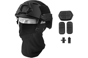 LOOGU Fast BJ Base Jump Tactical Helmet for Airsoft with 12-in-1 Headwear