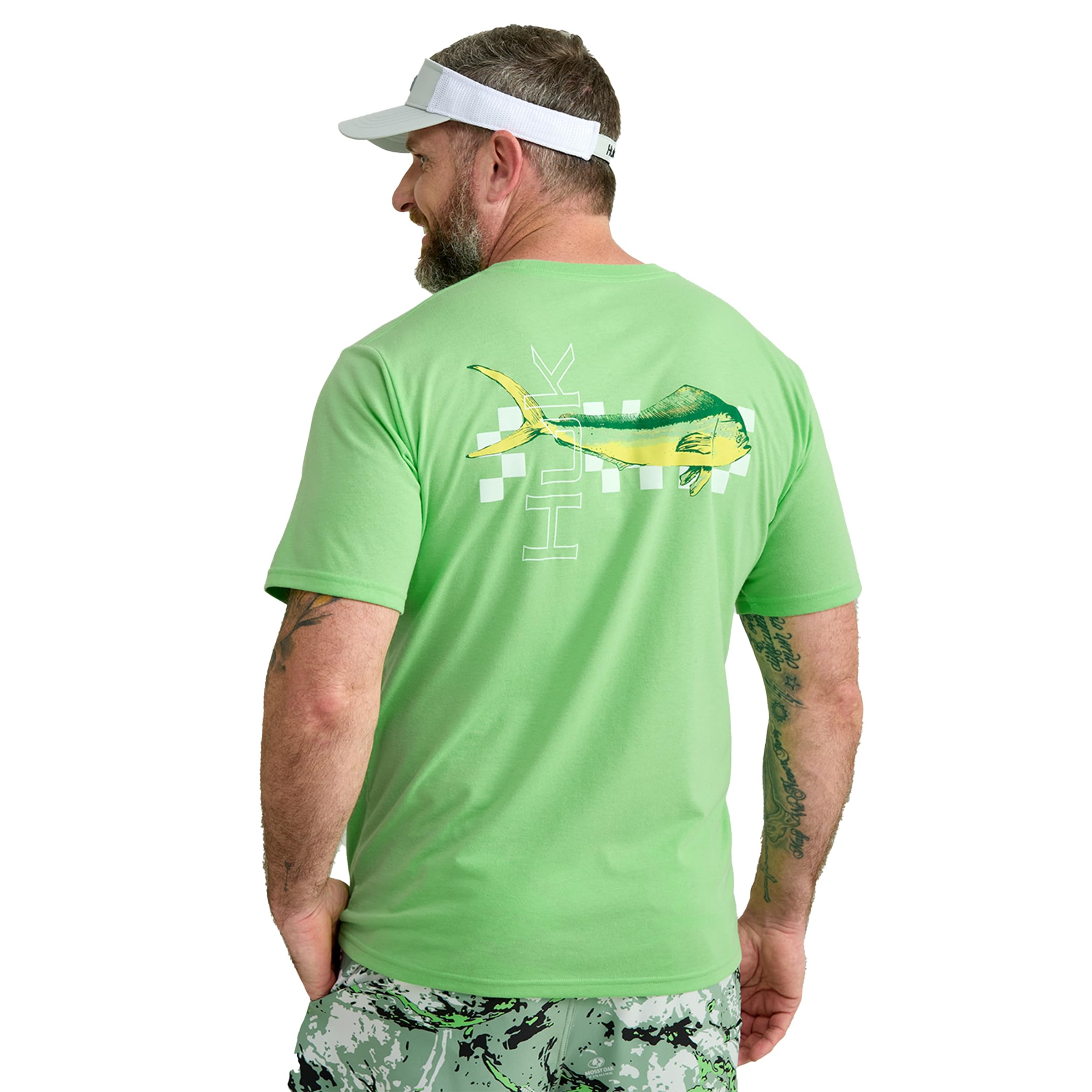 HUK Mens Short Sleeve Performance Tee, Fishing T-Shirt for Men, Racer - Summer Green, Large Image