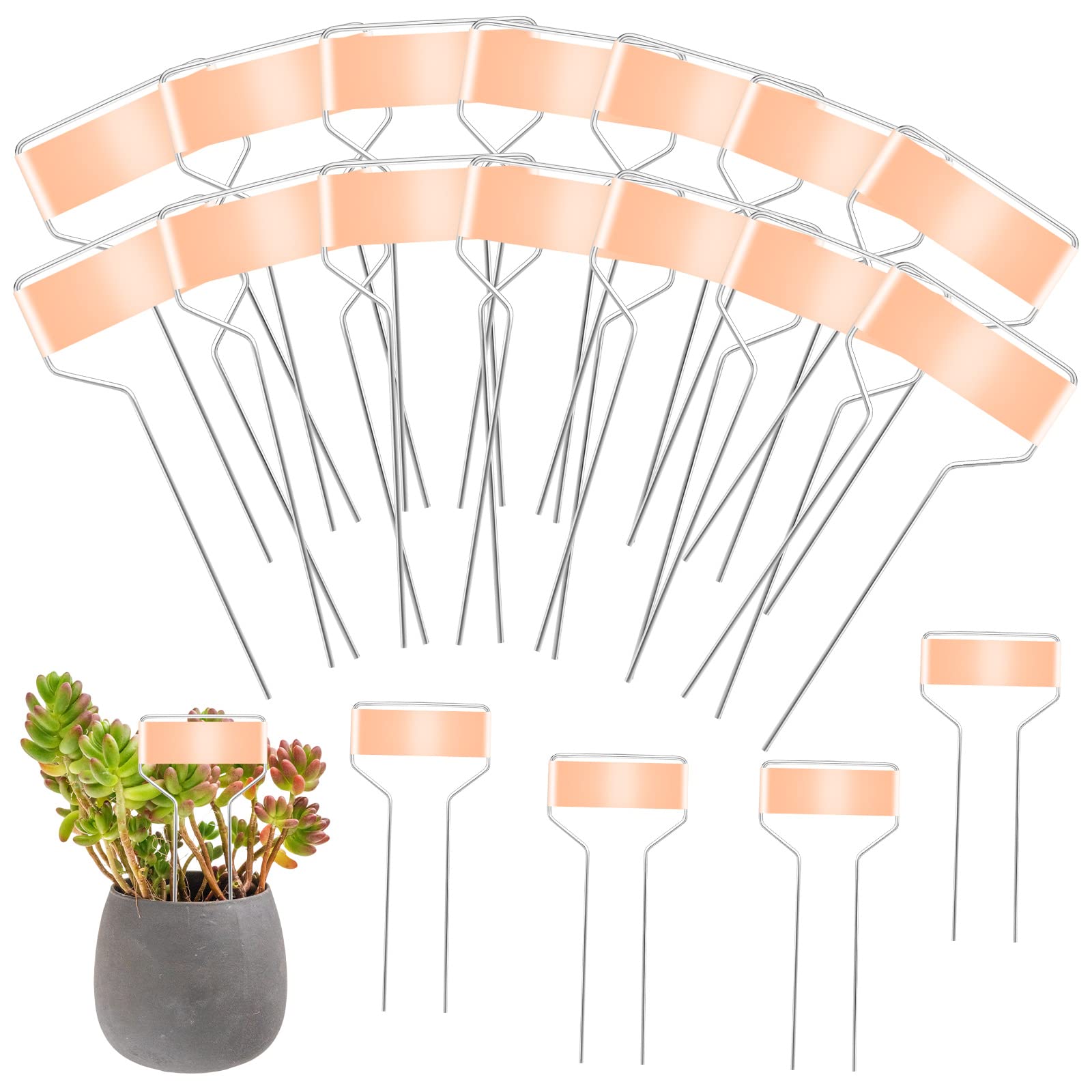 SAVITA 20pcs Metal Plant Tags, 6inch Plant Label Stakes Metal Copper Vegetable Garden Markers Weatherproof Plant Signs for Potted Plants Herbs Flowers Vegetables Outdoor & Indoor