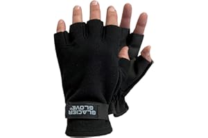 Glacier Outdoor Alaska River Fleece Fingerless Fishing Glove (Black)