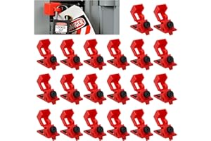 CNQLIS Circuit Breaker Lockout Device,20Pcs for 120/277 Clamp-on Electrical Single Pole Breaker Lock Out Tag Out Kit, Medium
