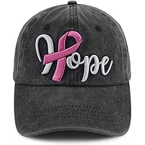 Luxylei Casquette De Baseball De Sensibilisation Au Cancer Du Sein Avec Ruban Rose, Casquette De Baseball Réglable Brodée Pour Femmes Hommes
