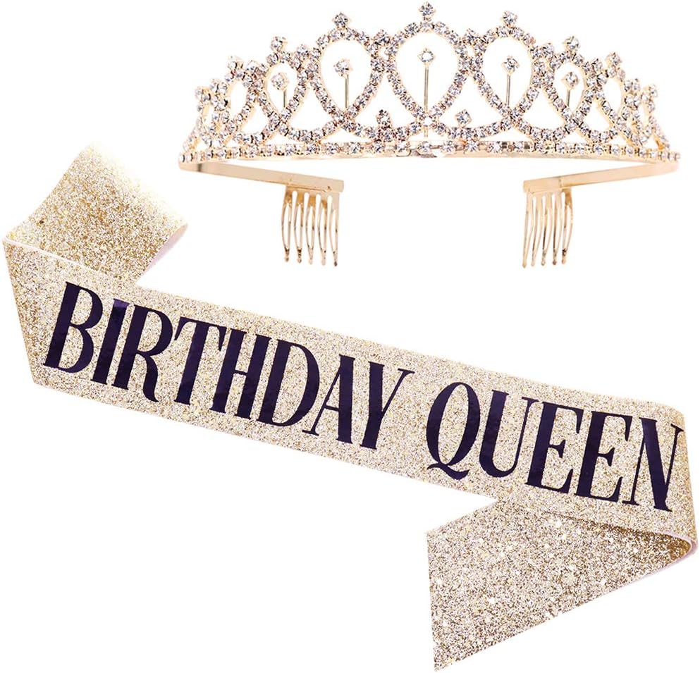 "Birthday Queen" Sash & Rhinestone Tiara Kit 21st 30th