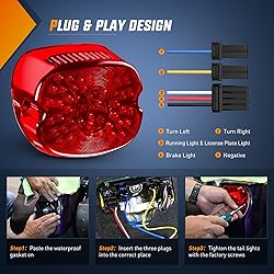 Nilight LED Tail Light Motorcycle Brake Turn Signal