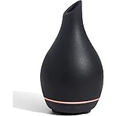 InnoGear Essential Oil Diffuser, 150ml Ceramic Diffuser Handcrafted Stone Aromatherapy Diffusers Ultrasonic Cool Mist Humidifier Vaporizer 2 Mist Modes Waterless for Home, Black Vase-Shaped Ceramic