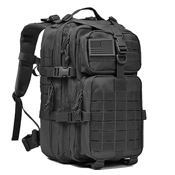 REEBOW TACTICAL Military Tactical Backpack Assault Pack Army Molle Bug Out Bag Backpacks Rucksack Daypack (Black)