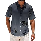 zeetoo Men's Hawaiian Shirts Short Sleeve Wrinkle Free Button Down Tropical Floral Holiday Beach Shirt