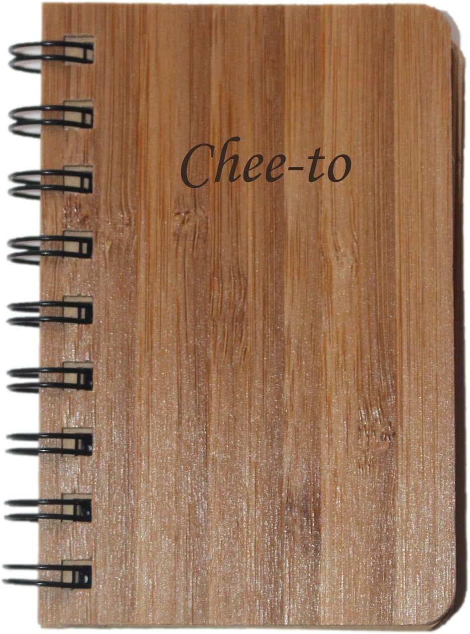 Wood hardcover Spiral Bound Notebook. Engraved Name: Chee-to (First Name/Surname/Nickname)