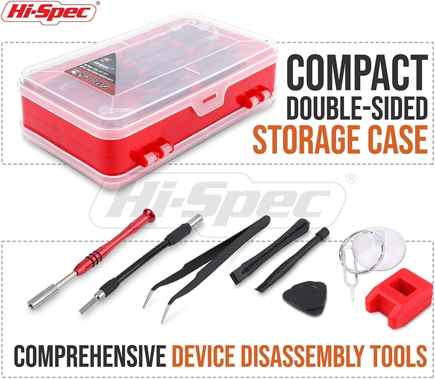 Hi-Spec 108 Piece Repair & Opening Tool Kit Set With Precision Screw Driver Bits For Android Mobile Cell Phones, iPhones, Macbooks, Laptops, Notebooks, Video Game Consoles & Electronic Gadgets: Home Improvement