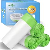 Bedside Commode Liners Bag, Universal Fit for Commode Chair, Camping Toilet | 100 Bags, Unscented, Leakproof, Drawstring Closure for Easy Disposal, Versatile for Seniors Home Care, RV Trips