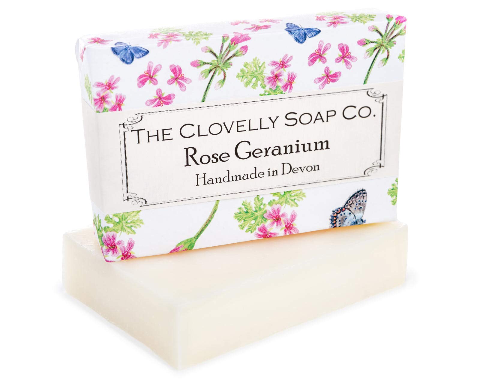 Clovelly Soap Co Natural Handmade Rose Geranium Soap Bar for all Skin Types 100g