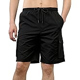 Southpole Mens Quick Dry Track Cargo Shorts, Inseam 9", Lightweight, Water Resistant