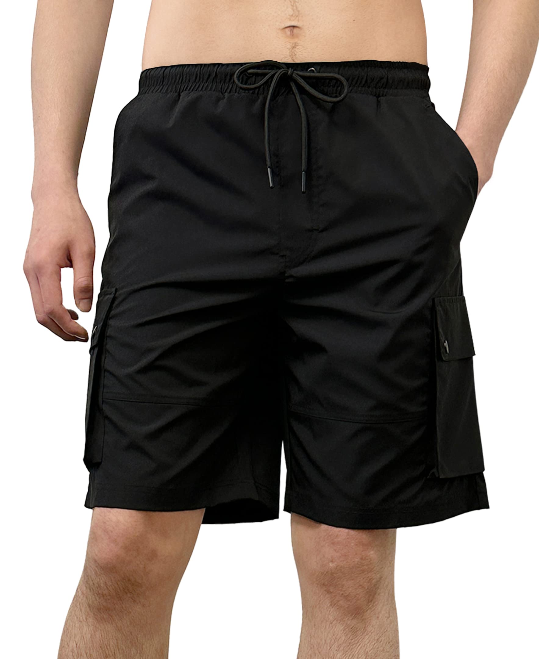 Southpole Men's Quick Dry Water Resistant Cargo Shorts, Inseam 9