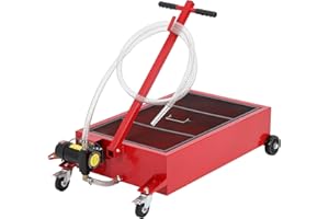 20GAL Oil Drain Pan 12V with 180W Electric Pump,Metal Oil Change Pan Cart with 8FT Hose & Folding Handle for Cars, SUVs, Truc