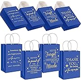Joottuan 40 Pcs Employee Appreciation Gifts Bags Thank You Paper Bags Blue Inspirational Gift Bags with Handle for Team Staff Coworkers Colleague Teacher