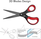 LIVINGO 2 Pack 8" Titanium Non-Stick Scissors, Comfort Grip Shears view 5