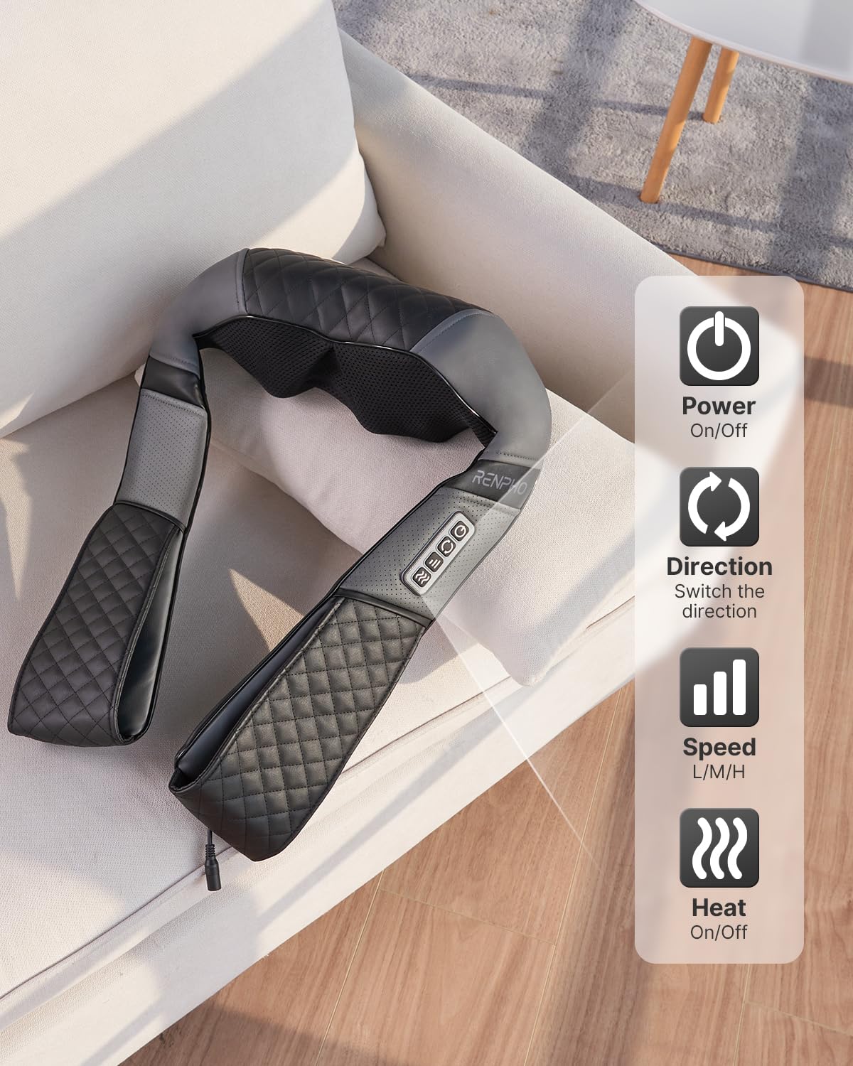 RENPHO Neck and Shoulder Massager with Heat [2025 Upgraded], Shiatsu Cervical and Back Massager, 3D Electric Deep Tissue Massage, True Relaxation for Neck and Shoulders, Birthday Gifts for Men