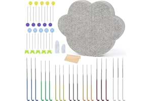 SOCNITC 45 PCS Needle Felting Pad, Needle Felting Kit, Needle Felting Needles, Triangle Felting Needles Spiral Felting Needles, Needle Felting Tools Kit with Straight Pins for Craft DIY