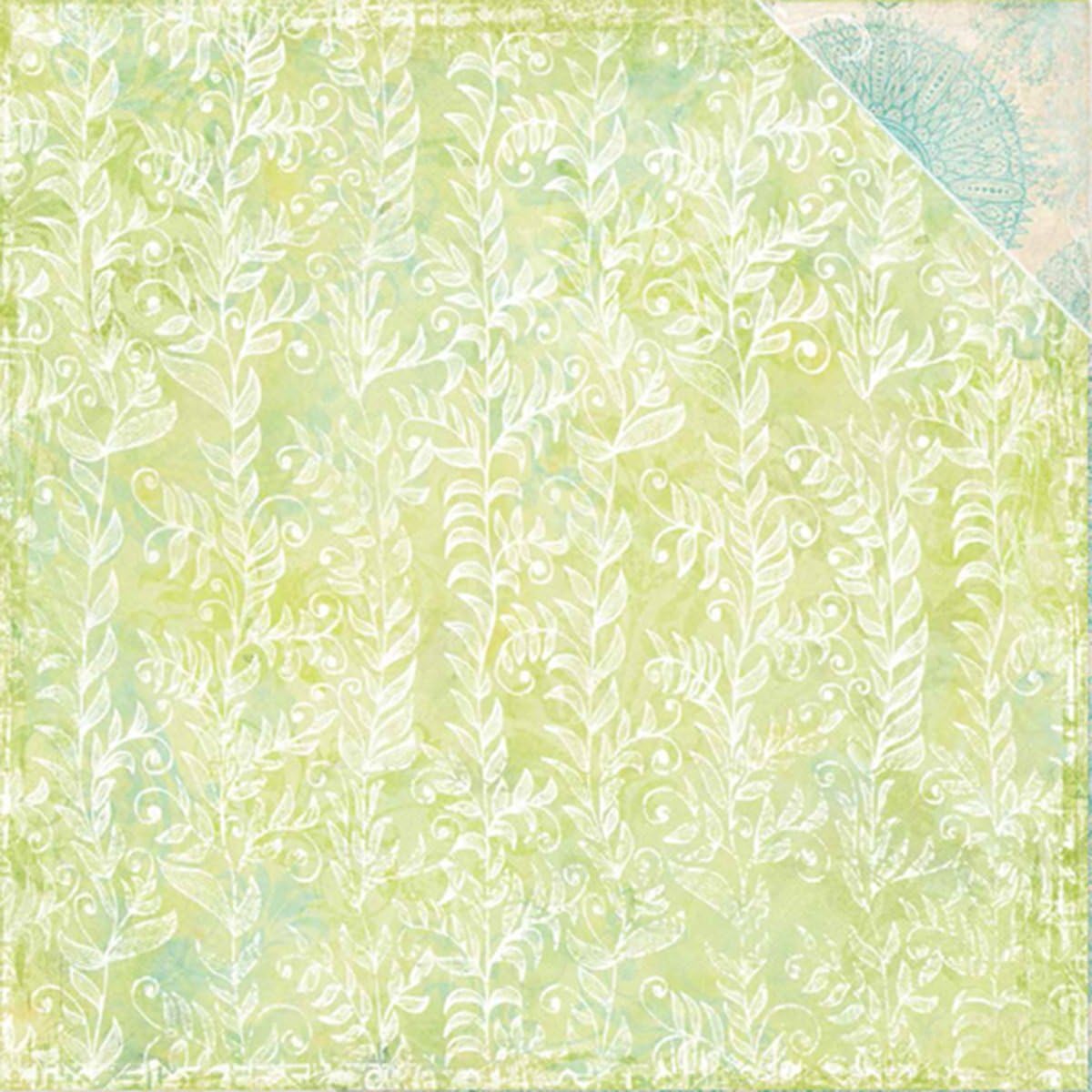 'Blue Fern Paisley & Vine Double-Sided Cardstock 12 "x12-vineland