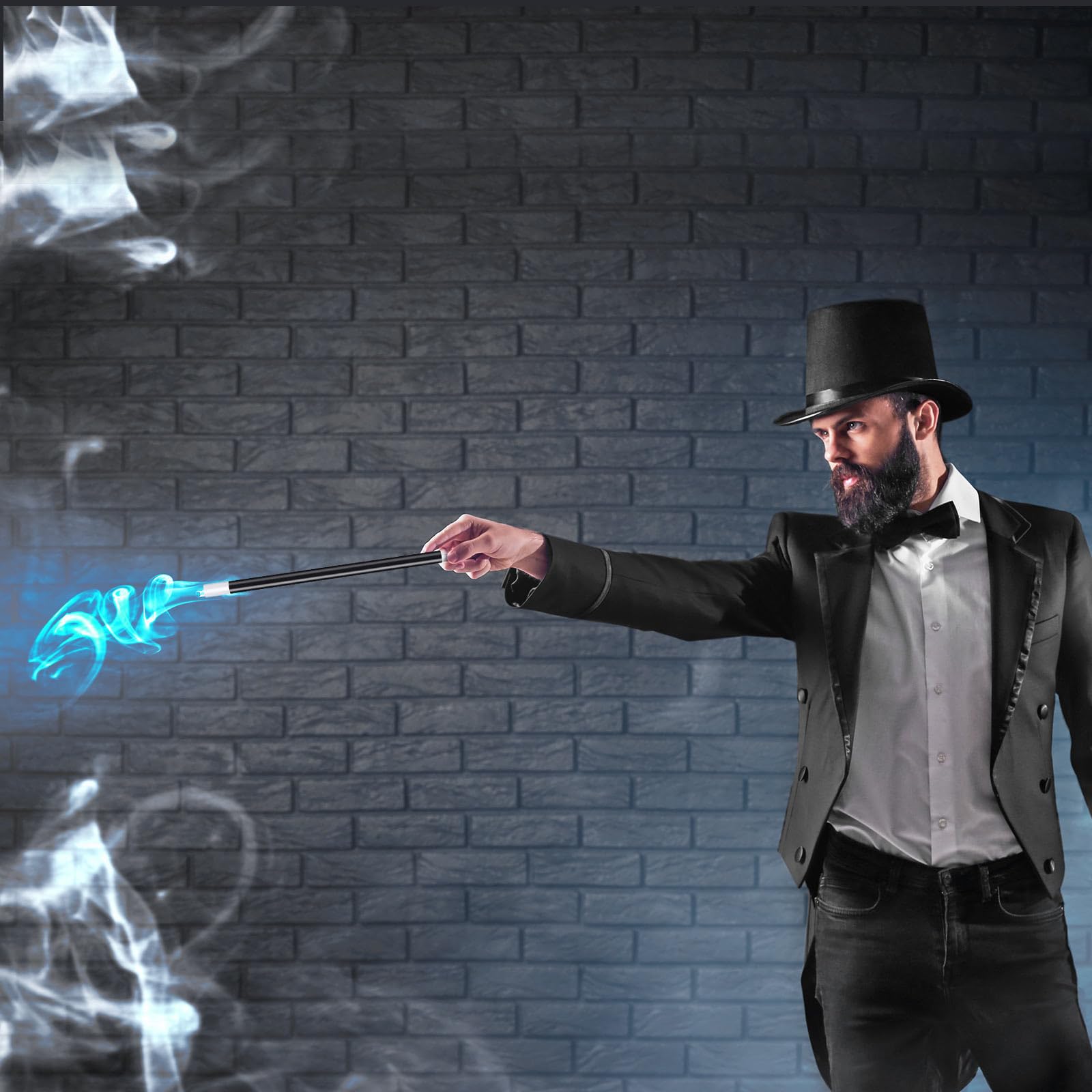 Gejoy 12 Pcs 10 Inches Plastic Magic Wand Black and White Spell Casting Stick Magician Wand for Witch Magician Costume, Halloween Party Favors, Birthday Games Kit