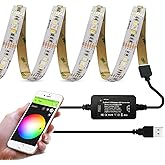 GIDERWEL Smart ZigBee 3.0 USB LED Strip Light RGBWW Kit Work with HUB Bridge TUYA Smart hub and Echo Plus for APP/Alexa Voice Control 6.56ft 5V RGB Cold Warm White RGBCCT Ambiance TV LightStrip Plus