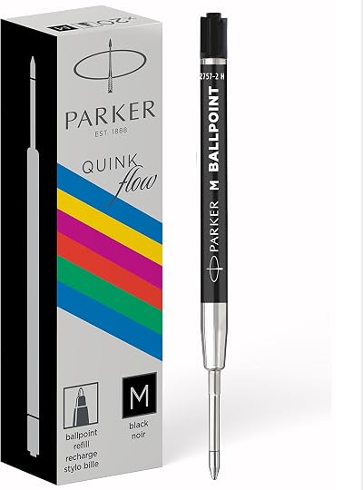 Parker Ballpoint Pen Refills Medium Point Black QUINKflow Ink 20 Count
