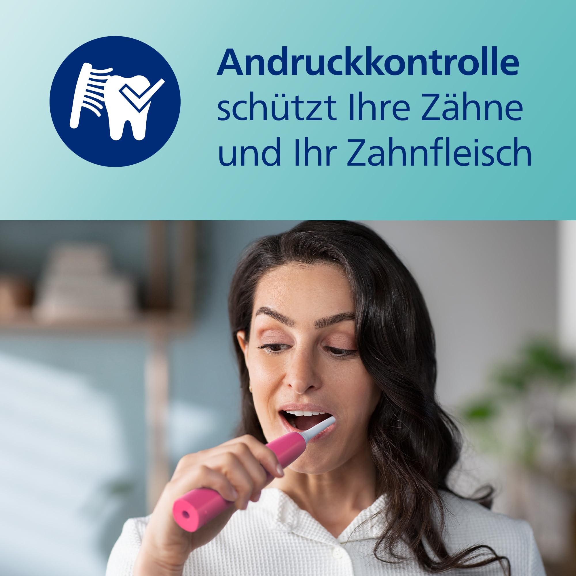 Philips Sonicare 4100 elektrische Zahnbürste mit Schalltechnologie und zwei Modi, Andruckkontrolle und SmarTimer, Paradise Pink Prismatic, Modell HX3689/41 4