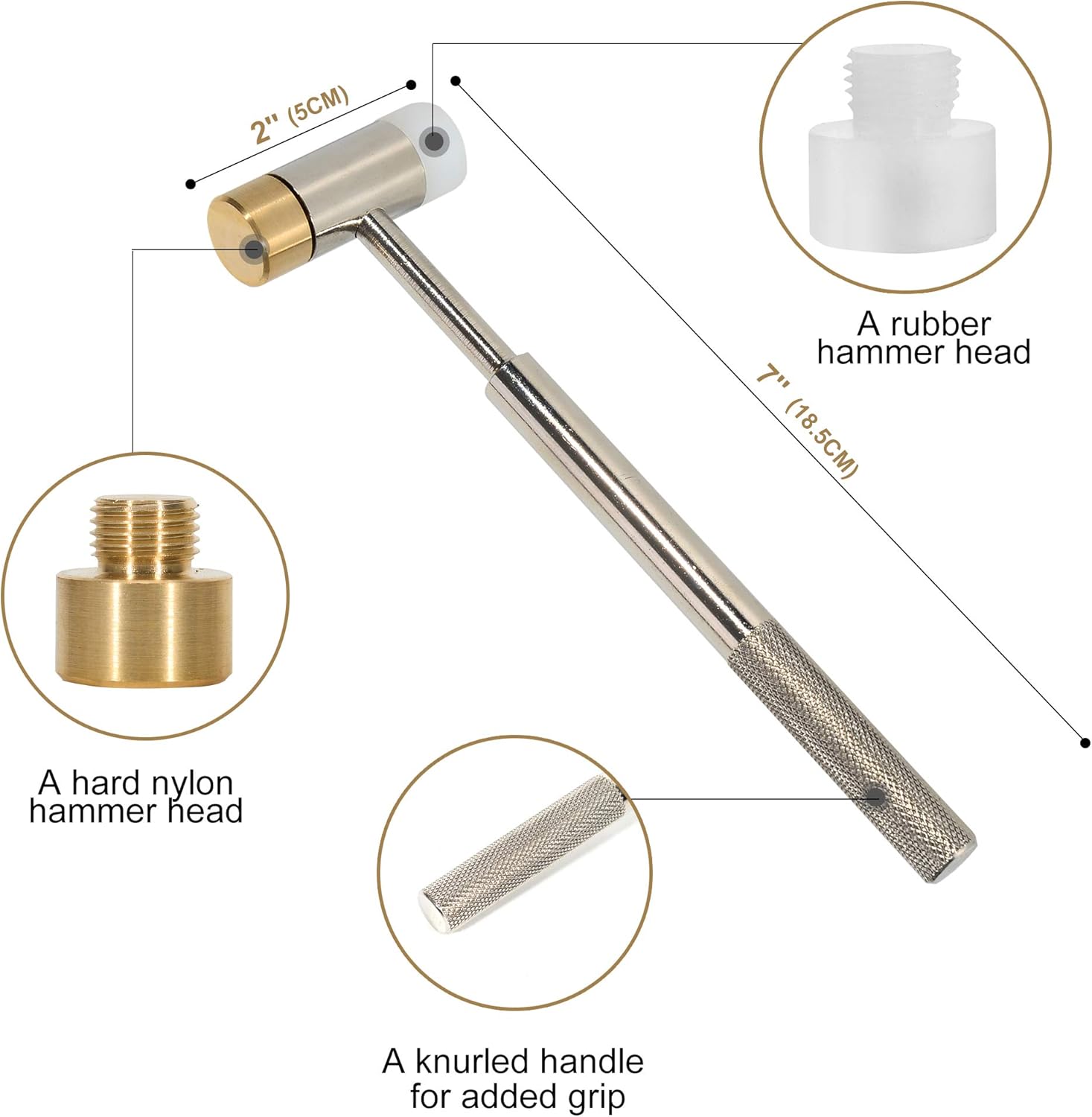 Brass Punch Set, Hammer Bench Block Kit | Gunsmithing, Gun Repair Tools Kit With Steel, Plastic for Armorers, Watch, Jewelry, and Craft - - 