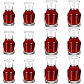 Irenare 12 Pack Mini Wine Carafe Single Serving Glass Wine Individual Small Carafe Decanter for Juice Water Dinner Parties Tastings Bars Restaurants, 6.5 oz, 7.7 oz