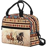 HELLHERO Western Horse Lunch Bag Insulated Lunch Cooler Bags Reusable Lunch Box Tote Picnic Meal Bento Handbag for Women Men Teen Girls Boys Gifts School Picnic Beach Camping