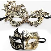 MYMENU Masquerade Mask for Women Couple Mardi Gras Mask for Men Venetian Halloween Mask for Party Prom Ball