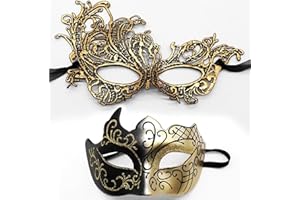 MYMENU Masquerade Mask for Women Couple Mardi Gras Mask for Men Venetian Halloween Mask for Party Prom Ball