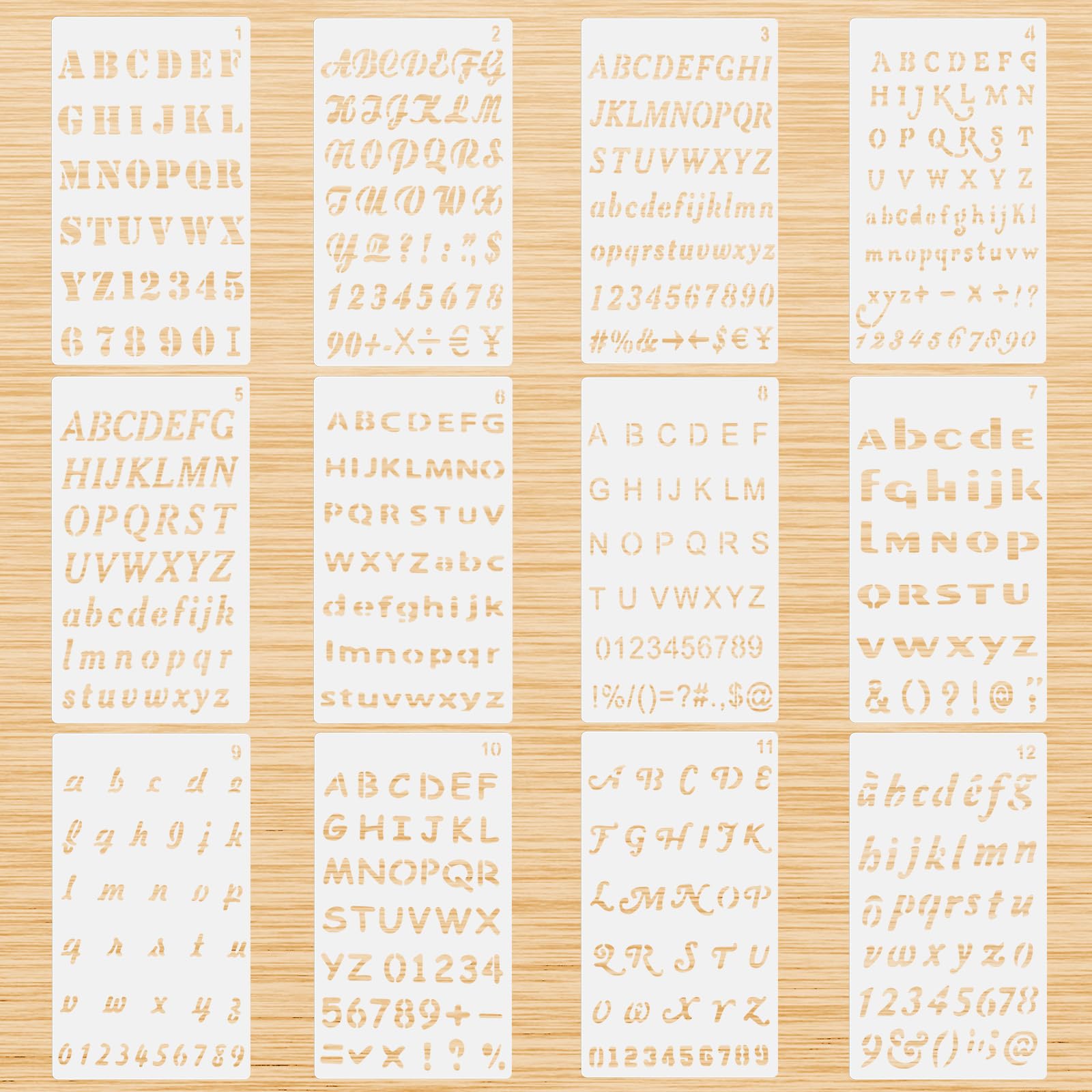 Photo 1 of 12 PCS Small Letter Stencils 1/2 Inch for Painting, Letter and Number Stencils for Painting, Stencils for Scrapbooking Letters, Plastic Alphabet Stencils for Journal Notebook DIY Craft Projects